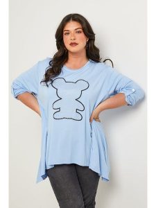 Curvy Lady Bluzka w kolorze błękitnym rozmiar: 48/50. Niebieskie bluzki Curvy Lady, bez wzorów, klasyczne, bez kołnierzyka, bez ramiączek. Za 109,78 zł.