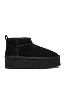 DeeZee Śniegowce DZN-005 Czarny. Czarne buty zimowe DeeZee, ze skóry, bez obcasa, bez zapięcia. Za 349,99 zł.