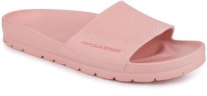 Klapki sportowe na basen plażę różowe AQUA SPEED. Czerwone klapki Aqua-Speed, bez wzorów, z materiału, bez obcasa. Za 59,90 zł.