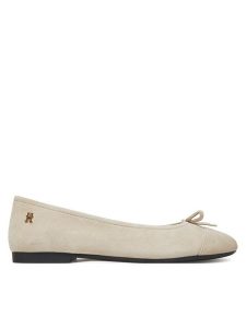 Tommy Hilfiger Baleriny Toe Cap Suede Ballerina FW0FW08909 Beżowy. Brązowe balerinki TOMMY HILFIGER, bez wzorów, ze skóry, bez obcasa, bez zapięcia. Za 379,99 zł.