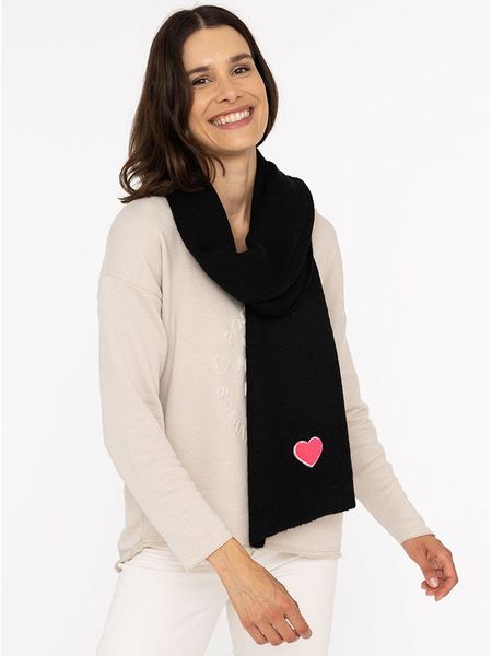 Zwillingsherz Szal "Heart" w kolorze czarnym - 35 x 48 cm rozmiar: onesize. Czarne szaliki Zwillingsherz, bez wzorów, z materiału. Za 148,26 zł.