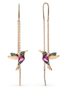 Miu Silver Pozłacane kolczyki z cyrkoniami rozmiar: onesize. Różowe kolczyki Miu Silver, z cyrkonią, pozłacane. Za 164,92 zł.