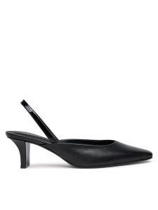 Calvin Klein Sandały HW0HW02267 Czarny. Czarne sandały Calvin Klein, bez wzorów, ze skóry, bez obcasa, na słupku, bez zapięcia. Za 349,99 zł.
