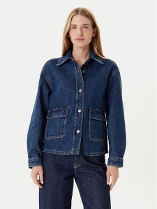United Colors Of Benetton Kurtka jeansowa 296XDN07R Granatowy Relaxed Fit. Niebieskie kurtki United Colors of Benetton, xl, bez wzorów, z bawełny, bez kaptura. Za 209,99 zł.