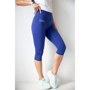 Legginsy 3/4 do biegania damskie 2skin Capris. Niebieskie legginsy 2SkIN, bez wzorów, z nylonu. Za 169,00 zł.