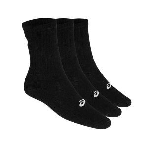 Skarpety Unisex Dla Dorosłych Crew (3 Sztuki). Czarne skarpetki ASICS, bez wzorów. Za 95,99 zł.