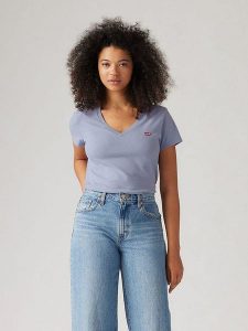 Levi's Koszulka w kolorze błękitnym rozmiar: XS. Niebieskie bluzki Levi's®, s, bez wzorów, z bawełny, bez kołnierzyka, bez ramiączek. Za 52,55 zł.