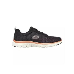 Buty do chodzenia damskie Skechers Flex Appeal 40. Czarne buty sportowe Skechers, bez wzorów, z gumy, bez zapięcia, trekkingowe. W wyprzedaży za 268,40 zł.
