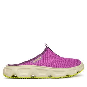 Klapki Salomon. Fioletowe klapki Salomon, bez wzorów, bez obcasa. Za 319,99 zł.