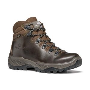 Buty trekkingowe damskie Scarpa Terra GTX brązowe wodoodporne. Brązowe buty trekkingowe Scarpa, bez zapięcia. Za 639,99 zł.