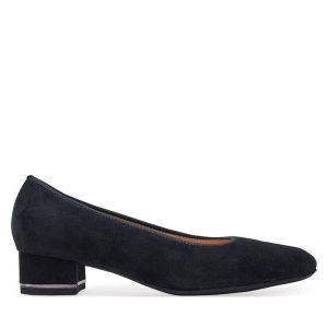 Czółenka Ara. Niebieskie czółenka Ara, bez wzorów, bez obcasa, bez zapięcia. Za 429,99 zł.