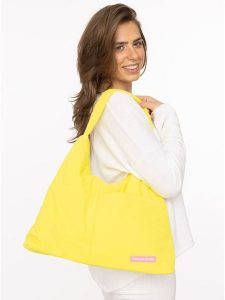 Zwillingsherz Shopper bag w kolorze żółtym rozmiar: onesize. Żółte shopper bag Zwillingsherz, bez wzorów, z materiału, na ramię, bez dodatków. Za 104,99 zł.