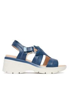 Hispanitas Sandały HV264570 C003 Granatowy. Niebieskie sandały Hispanitas, bez wzorów, ze skóry, bez obcasa, na płaskiej podeszwie, bez zapięcia. Za 589,99 zł.