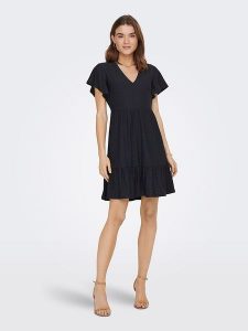 ONLY Sukienka "Sandra" w kolorze granatowym rozmiar: M. Niebieskie sukienki ONLY, m, bez wzorów, bez kołnierzyka, bez ramiączek, mini. Za 127,35 zł.