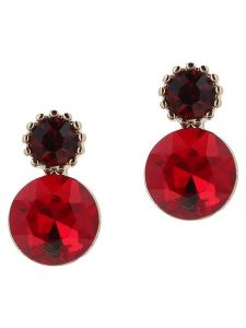 Otazu Pozłacane kolczyki-wkrętki z kryształami Swarovski rozmiar: onesize. Czerwone kolczyki Otazu, z kryształem, pozłacane. Za 71,95 zł.