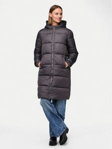 Pieces Płaszcz zimowy 17115627 Szary Regular Fit. Szare płaszcze Pieces, na zimę, m, bez wzorów, z syntetyku, bez kaptura. Za 209,99 zł.