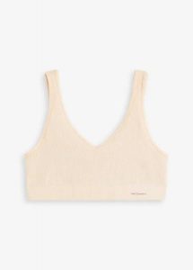 Prążkowany bezszwowy biustonosz bustier z kolekcji Feel Comfort. Brązowe biustonosze bonprix, bez wzorów, prążkowane. Za 27,99 zł.