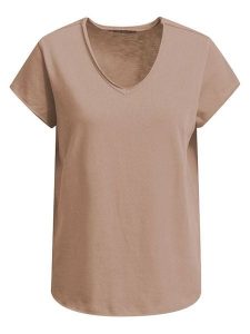 Smith & Soul Koszulka w kolorze jasnobrązowym rozmiar: XS. Brązowe bluzki Smith & Soul, xs, bez wzorów, z bawełny, bez kołnierzyka, bez ramiączek. Za 78,99 zł.