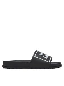 Versace Jeans Couture Klapki 78VA3SQ2 Czarny. Czarne klapki Versace Jeans Couture, bez wzorów, z jeansu, bez obcasa. Za 309,99 zł.