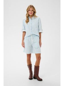 SAINT TROPEZ Szorty w kolorze błękitno-białym rozmiar: M. Białe szorty Saint Tropez, bez wzorów, z bawełny, z podwyższonym stanem. Za 119,95 zł.