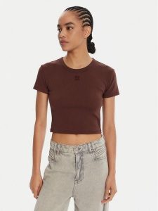 HUGO T-Shirt Delanor 50512000 Brązowy Slim Fit. Brązowe t-shirty Hugo, xxl, bez wzorów, z bawełny, bez kołnierzyka, bez ramiączek. Za 149,99 zł.