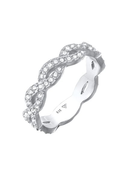 Elli Damski Infinity Love nieskończoność mieniący się kryształami w srebrze próby 925 Sterling Silver Pierścionki 1 ct. Szare pierścionki Elli, srebrne. Za 368,99 zł.