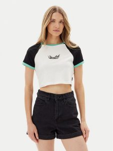 Volcom T-Shirt Alix 2 B3512506 Biały Slim Fit. Białe t-shirty Volcom, m, bez wzorów, z bawełny, bez kołnierzyka, bez ramiączek. Za 99,99 zł.