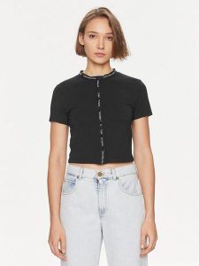 Calvin Klein Jeans T-Shirt Logo J20J223093 Czarny Slim Fit. Czarne t-shirty Calvin Klein Jeans, m, bez wzorów, z bawełny, bez kołnierzyka, bez ramiączek. Za 249,99 zł.