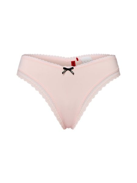 HUGO Stringi - Stringi Unique Kobiety różowy, XL. Czerwone stringi Hugo, bez wzorów, z materiału. Za 139,95 zł.