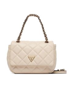Guess Torebka Juliet Mini HWQG24 56740 Kremowy. Białe torebki klasyczne Guess, z aplikacjami, ze skóry, bez dodatków. Za 494,99 zł.