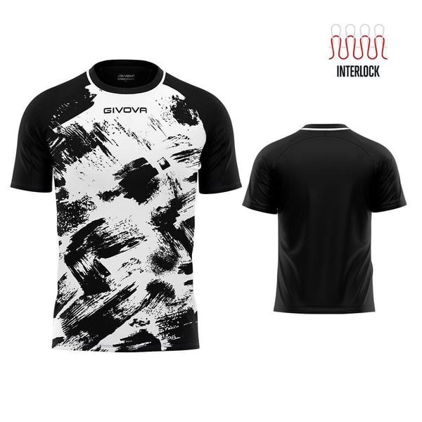 Koszulka Givova Art Sports Interlock Czarny-Biały XL. Białe bluzki Givova, xl, bez wzorów, sportowe, bez kołnierzyka, bez ramiączek. Za 139,99 zł.