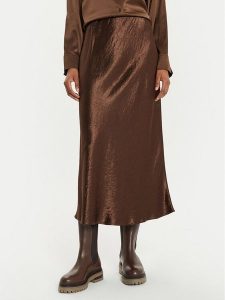 Max Mara Leisure Spódnica midi Allesio 2426106018 Brązowy Regular Fit. Brązowe spódnice Max Mara Leisure, bez wzorów, z satyny, midi. Za 409,99 zł.