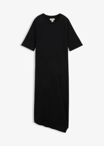 Sukienka T-shirtowa z asymetrycznym dołem z mieszanki modalu. Brązowe sukienki bonprix, bez wzorów, z asymetrycznym kołnierzem, bez ramiączek, asymetryczne. Za 37,99 zł.