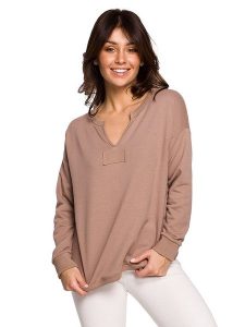 Be Wear Bluza w kolorze jasnobrązowym rozmiar: XXL. Brązowe bluzy Be Wear, xxl, z aplikacjami, bez kaptura. Za 114,17 zł.