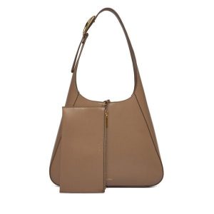 Torebka Calvin Klein. Brązowe torebki klasyczne Calvin Klein, bez wzorów, bez dodatków. Za 649,99 zł.