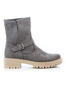 Zapato Skórzane botki w kolorze szarym rozmiar: 40. Szare botki Zapato, bez wzorów, bez obcasa, bez zapięcia. Za 245,96 zł.
