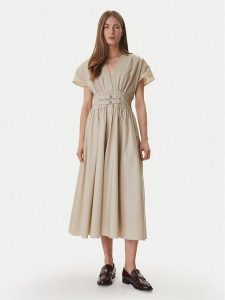 DKNY Sukienka codzienna DJ6D9194 Beżowy Regular Fit. Brązowe sukienki DKNY, na co dzień, m, bez wzorów, z bawełny, bez kołnierzyka, bez ramiączek, proste. Za 633,99 zł.