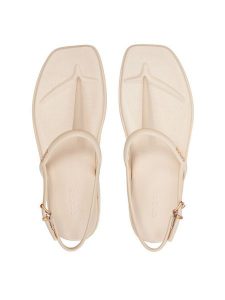 Crocs Sandały Miami Thong Sandal 209793 Beżowy. Brązowe sandały Crocs, bez wzorów, z tworzywa sztucznego, bez obcasa, na płaskiej podeszwie, bez zapięcia. Za 129,99 zł.