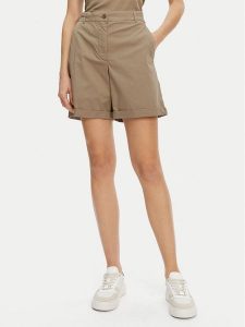 Tommy Hilfiger Szorty materiałowe WW0WW42457 Beżowy Regular Fit. Brązowe szorty TOMMY HILFIGER, bez wzorów, z bawełny. Za 259,99 zł.