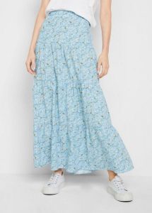 Spódnica maxi z czystej bawełny. Niebieskie spódnice bonprix, bez wzorów, z bawełny, maxi. Za 119,99 zł.