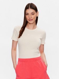 Champion T-Shirt 116345 Beżowy Regular Fit. Brązowe t-shirty Champion, m, bez wzorów, z bawełny, bez kołnierzyka, bez ramiączek. Za 189,99 zł.