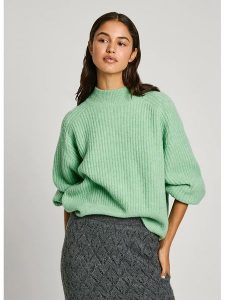 Pepe Jeans Sweter w kolorze jasnozielonym rozmiar: S. Zielone swetry oversize Pepe Jeans, s, bez wzorów, z jeansu, bez ramiączek. Za 158,10 zł.