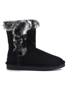 Blackfield Botki zimowe "Coma" w kolorze czarnym rozmiar: 37. Czarne botki Blackfield, na zimę, z aplikacjami, z materiału, z okrągłym noskiem, bez obcasa, bez zapięcia. Za 173,99 zł.