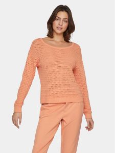Vila Sweter Bellisina 14089578 Pomarańczowy Regular Fit. Brązowe swetry klasyczne Vila, xxl, z bawełny, bez kołnierzyka. Za 99,99 zł.