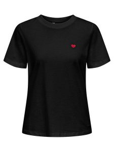 JDY Koszulka w kolorze czarnym rozmiar: S. Czarne bluzki JDY, s, bez wzorów, z bawełny, bez kołnierzyka, bez ramiączek. Za 48,39 zł.