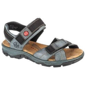 Sandały Rieker Sandals 68851-14 niebieskie. Niebieskie sandały bez wzorów, z gumy, z otwartym noskiem, bez obcasa, bez zapięcia. Za 374,33 zł.