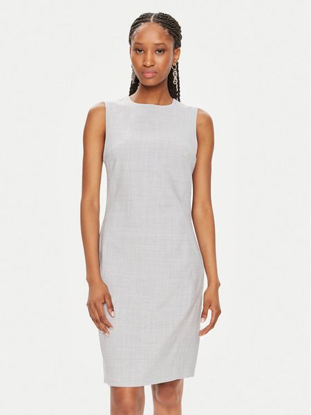 Calvin Klein Sukienka koktajlowa K20K207577 Szary Slim Fit. Szare sukienki Calvin Klein, bez wzorów, z syntetyku, wizytowe, bez kołnierzyka, bez ramiączek. Za 649,99 zł.