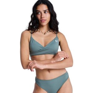 Stanik bikini typu bralette dla Kobiety SOLID ESSENTIALS Zielony. Zielone bikini Roxy, bez wzorów, z elastanu. Za 149,99 zł.