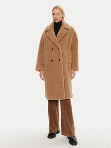 JOOP! Kożuch 58 JW244C154 30044229 Beżowy Regular Fit. Brązowe płaszcze JOOP!, bez wzorów, z syntetyku, bez kaptura. Za 899,99 zł.