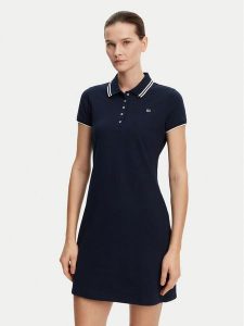 Tommy Hilfiger Sukienka codzienna WW0WW45532 Granatowy Regular Fit. Niebieskie kombinezony TOMMY HILFIGER, s, bez wzorów, z bawełny, bez kołnierzyka, bez ramiączek. Za 319,99 zł.